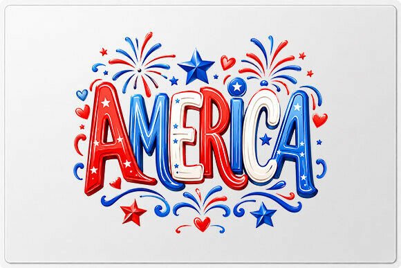 America PNG Patriotic Word Art Guide