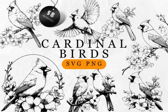 Bird SVG - Cardinal Bird Line Art SVG: A Strategic Asset for Creative Business