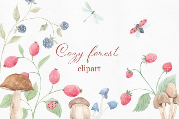 Bringing the Enchanted Woods to Life with Watercolor Cozy Forest Clipart