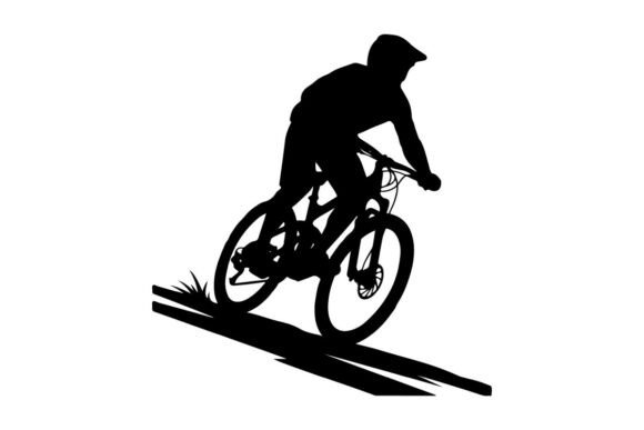 Cyclist Performing Jump Stunt on Mountain: A Strategic Visual Asset