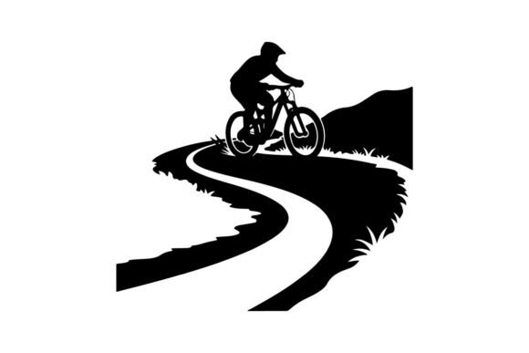 Cyclist Riding Along Winding Mountain Road: A Vector Asset Evaluation