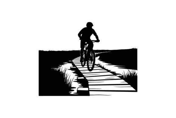 Cyclist Riding over Snowy Mountain Bridge: A Strategic Asset for Creative Workflows