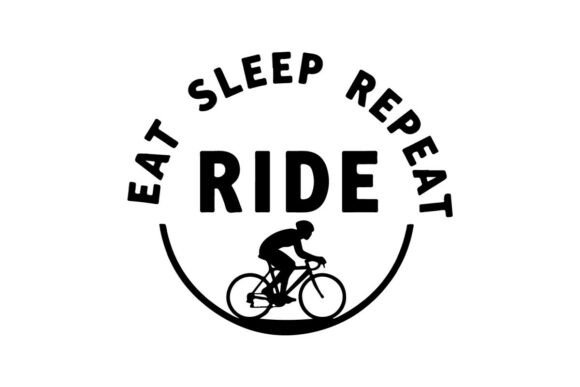 Cyclist Silhouette in Eat Sleep Ride Rep: A Modern Design Essential