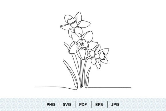 Daffodil Flower One Line Art: A Modern Approach to Botanical Design
