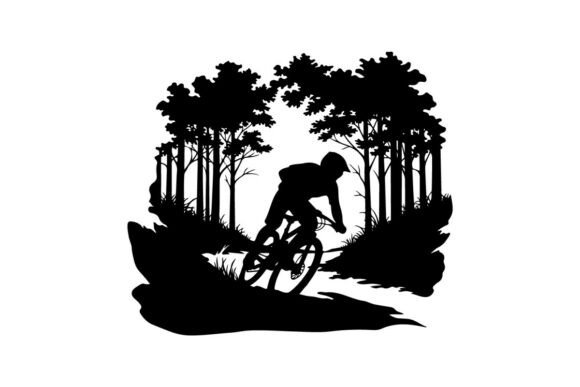Elevating Creative Projects with the Silhouette Cyclist Riding Through Tropic