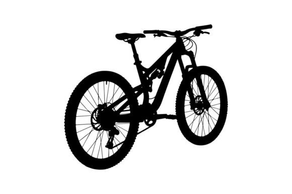 Elevating Design Projects with a Mountain Bike with Thick Tires Standing Vector Silhouette