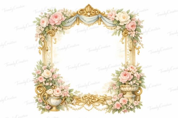 Evaluating Regency Floral Frame PNG Clipart for Sophisticated Design Projects