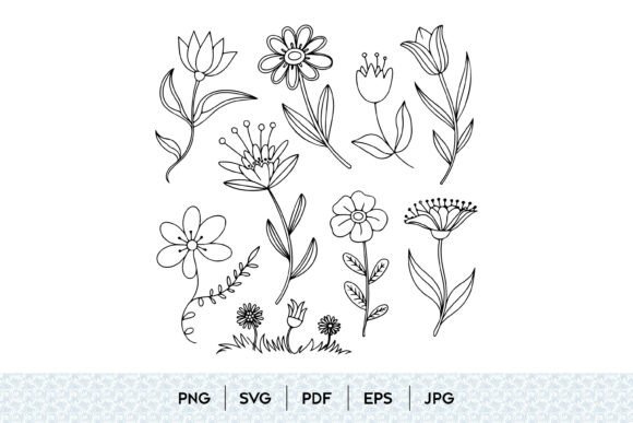 Hand Drawn Floral SVG Bundle: Elevating Digital Creativity with Authentic Botanicals