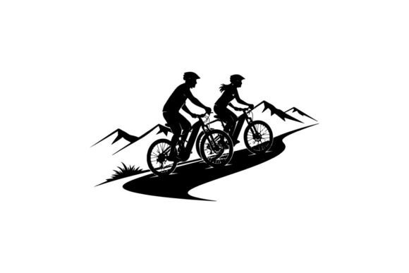 Mastering Motion: The Power of the Two Cyclists Racing on Dirt Bikes Silhouette