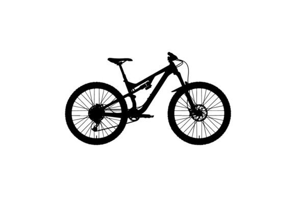 Mountain Bike Silhouette Against White B