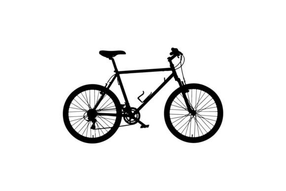 Mountain Bike Standing Outdoors Against: The Power of Premium Vector Silhouette Clip Art