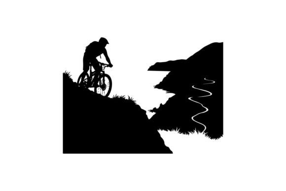Mountain Biker Jumping Cliff: Vector Art Guide