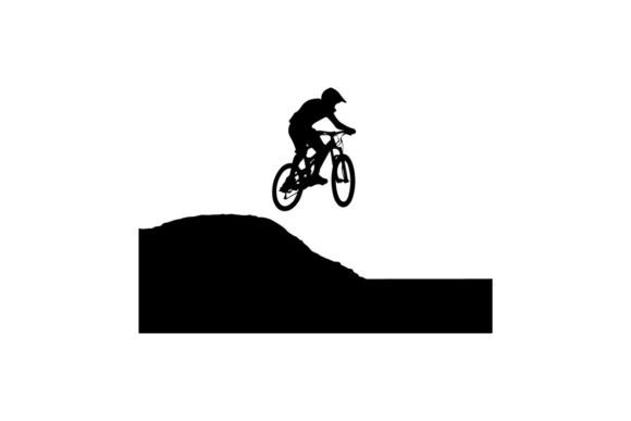 Mountain Biker Jumping over Steep Hill I: A Dynamic Silhouette for Bold Designs