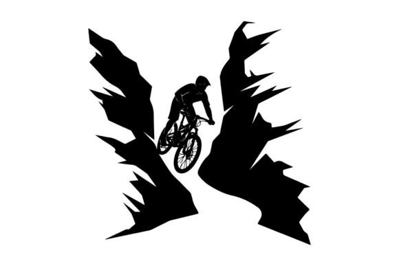 Mountain Biker Performing Jump Against S: A Versatile Design Element