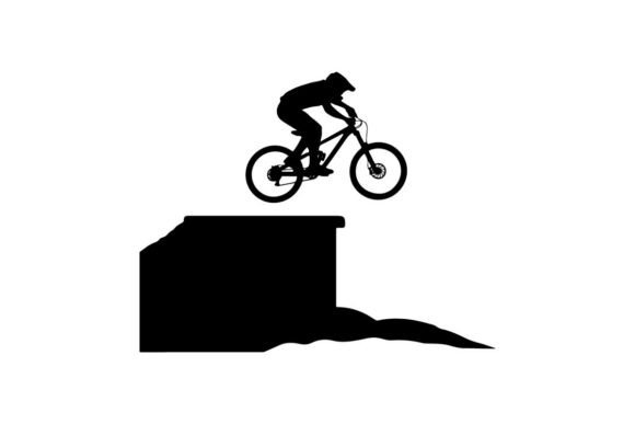 Mountain Biker Performing Mid-air Jump T