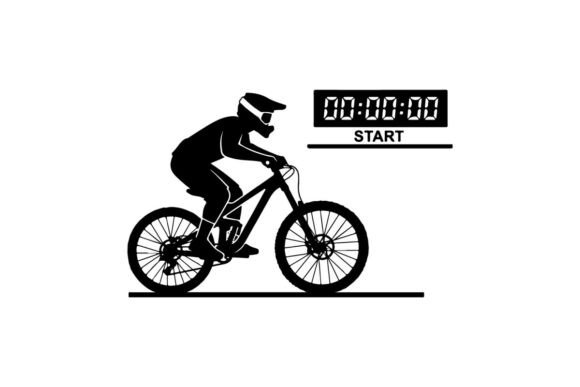 Mountain Biker Starting Race on Digital