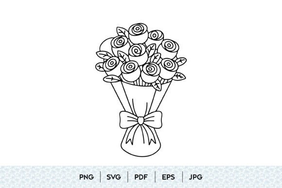 Rose Bouquet Outline SVG: A Versatile Design Asset