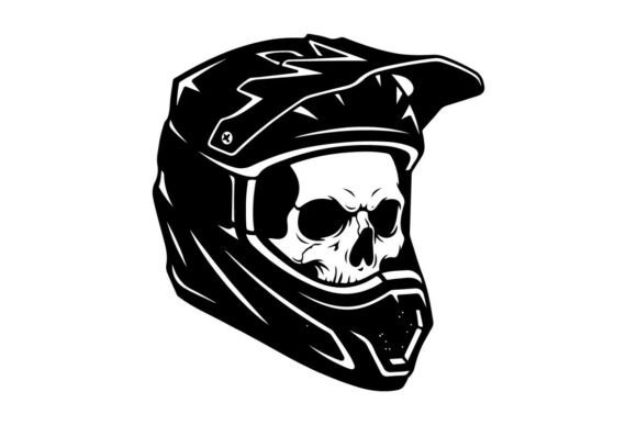 Skull Motocross Helmet Isolated on White