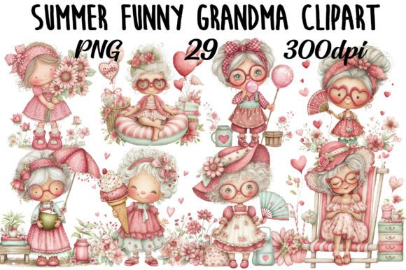 Summer Funny Grandma Clipart: Adding Whimsy to Your Creative Projects