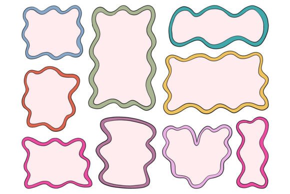 Wavy Frame SVG Bundle Set Label Pack Des